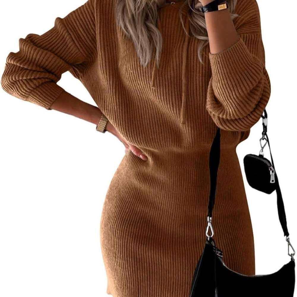 PRETTYGARDEN Women Fitted Dress Rib Knit Pullover Sweater Fashion Winter Outfit